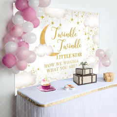 Aperturee - Aperturee Twinkle Little Star Cloud Moon Baby Shower Backdrop