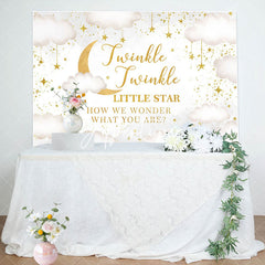 Aperturee - Aperturee Twinkle Little Star Cloud Moon Baby Shower Backdrop