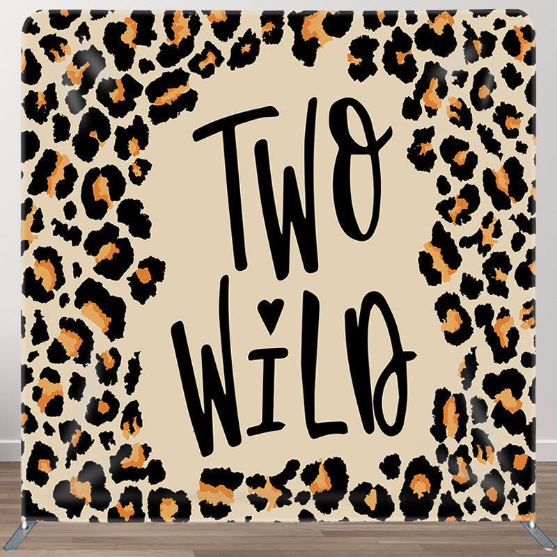 Aperturee - Aperturee Two Wild Leopard Grain Fabric Backdrop Cover for Birthday