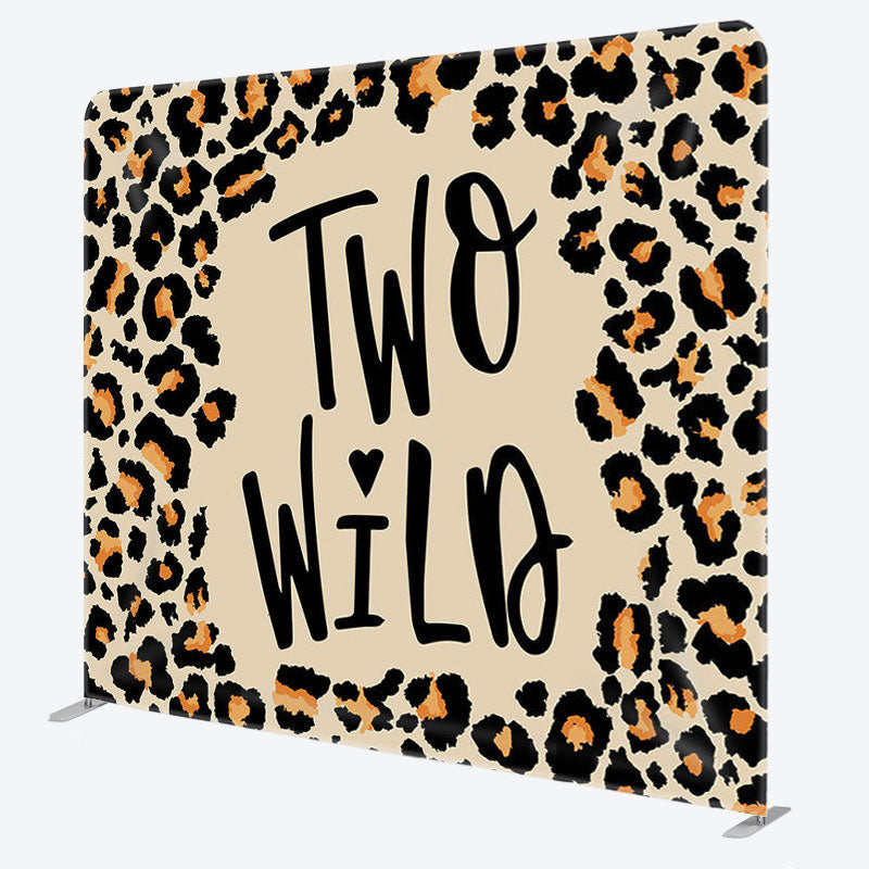 Aperturee - Aperturee Two Wild Leopard Grain Fabric Backdrop Cover for Birthday