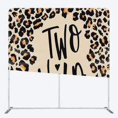 Aperturee - Aperturee Two Wild Leopard Grain Fabric Backdrop Cover for Birthday