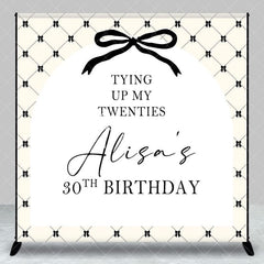 Aperturee - Aperturee Tying Up Black Bow Custom Name 30th Birthday Backdrop