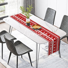 Aperturee - Aperturee Ugly Fair Isle Pattern Christmas Tree Table Runner