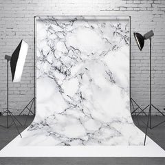 Aperturee - Aperturee Uneven White Black Marble Texture Photo Backdrop