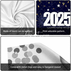 Aperturee - Aperturee Usa Flag 2025 Happy New Year Garage Door Banner