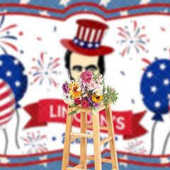 Aperturee - Aperturee Usa Flag Balloons Happy Lincolns Birthday Backdrop