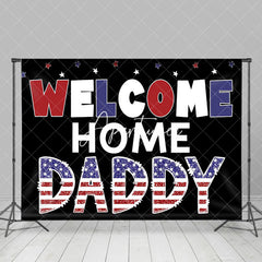 Aperturee - Aperturee Usa Flag Glitter Black Welcome Home Daddy Backdrop