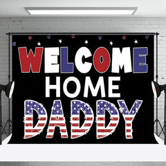 Aperturee - Aperturee Usa Flag Glitter Black Welcome Home Daddy Backdrop