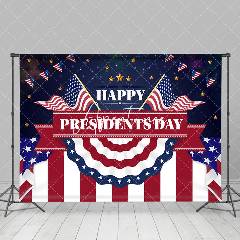 Aperturee - Aperturee Usa Flag Gold Stars Happy Presidents Day Backdrop