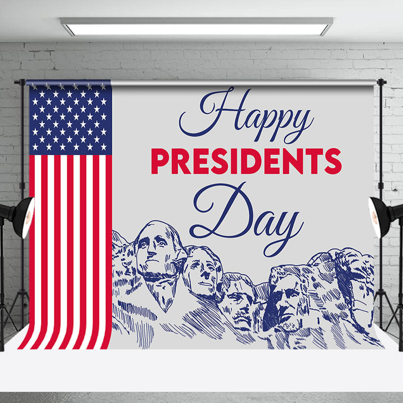 Aperturee - Aperturee Usa Flag Sculpture Sketch Presidents Day Backdrop