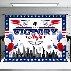 Aperturee - Aperturee Usa Flag Stars Balloons Victory Night Party Backdrop