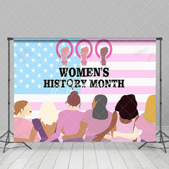 Aperturee - Aperturee Usa Flag United Happy Womens History Month Backdrop