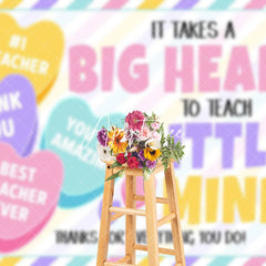 Aperturee - Aperturee Valentines Heart Big Heart Little Minds Backdrop