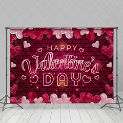 Aperturee - Aperturee Valentines Vibe Romantic Love Hearts Bricks Backdrop