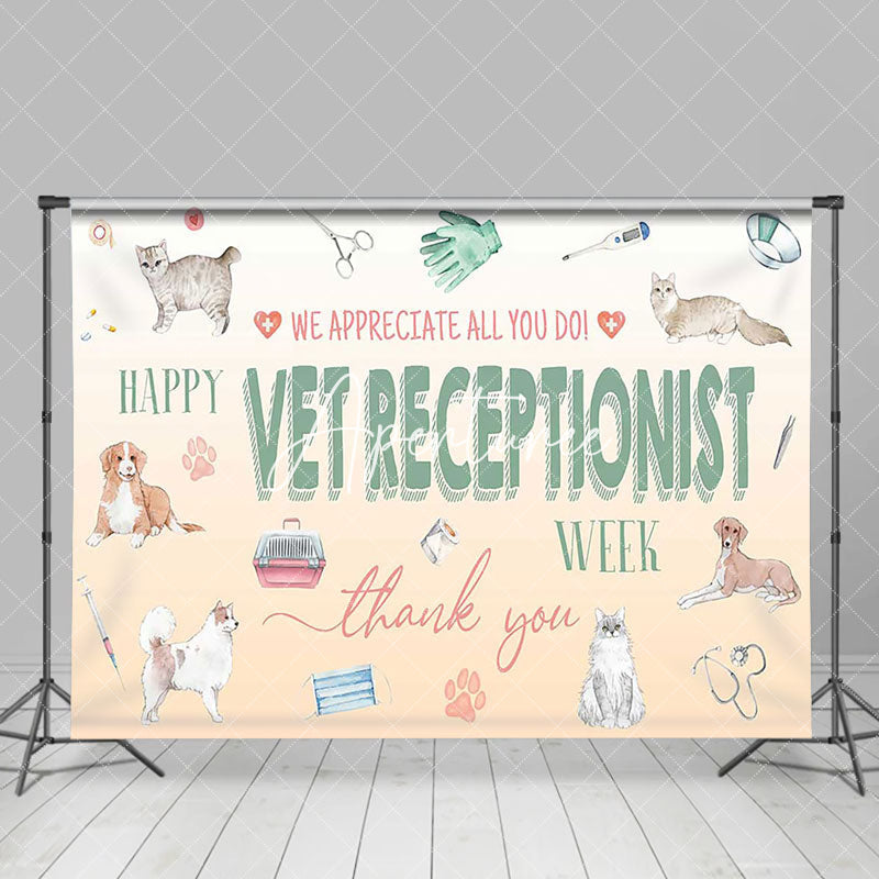 Aperturee - Aperturee Various Pets Thank You Vet Receptionist Backdrop