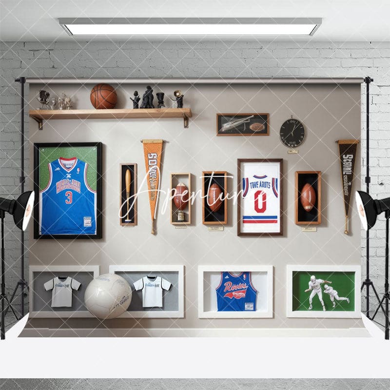 Aperturee - Aperturee Various Sports Frame Wall Fathers Day Photo Backdrop