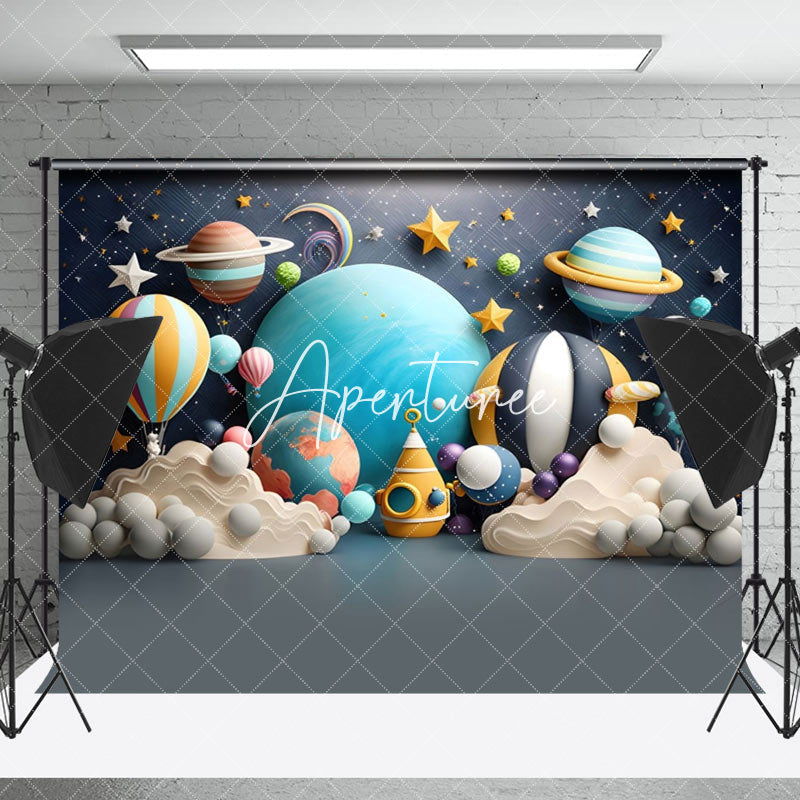 Aperturee - Aperturee Vibrant Galactic Adventure Planet Space Backdrop