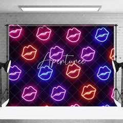 Aperturee - Aperturee Vibrant Neon Lip Shapes In Rows Dynamic Backdrop