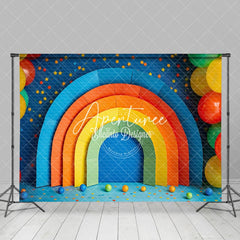 Aperturee - Aperturee Vibrant Rainbow Archway Geometric Patterns Backdrop