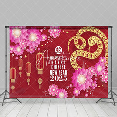 Aperturee - Aperturee Vibrant Snake 2025 Chinese New Year Celebration Red Backdrop