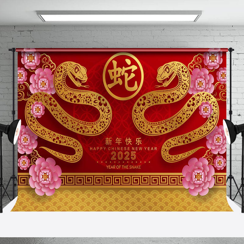 Aperturee - Aperturee Vibrant Snake Year 2025 Celebration With Gold Serpent Backdrop