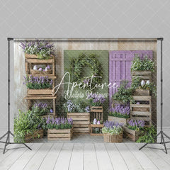 Aperturee - Aperturee Vibrant Spring Scene Lavender Daisy Easter Backdrop