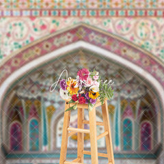 Aperturee - Aperturee Vibrant Tiled Archway Intricate Miniature Backdrop