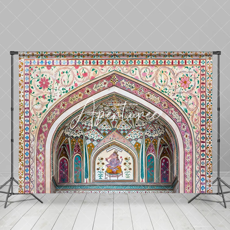 Aperturee - Aperturee Vibrant Tiled Archway Intricate Miniature Backdrop