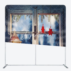 Aperturee - Aperturee Village Window Gifts Christmas Tension Fabric Backdrop