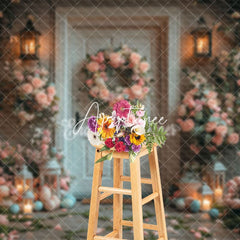 Aperturee - Aperturee Vine Floral Wreath Door Easter Spring Photo Backdrop