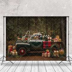 Aperturee - Aperturee Vintage Car Gifts Light Forest Christmas Backdrop