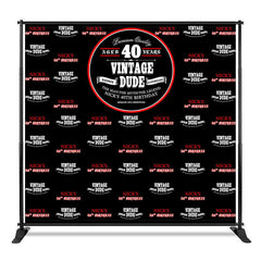 Aperturee - Aperturee Vintage Dude Black Step And Repeat Birthday Backdrop