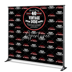 Aperturee - Aperturee Vintage Dude Black Step And Repeat Birthday Backdrop