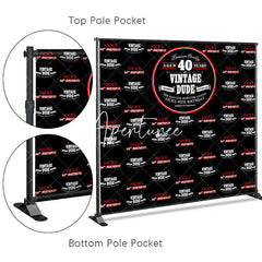 Aperturee - Aperturee Vintage Dude Black Step And Repeat Birthday Backdrop