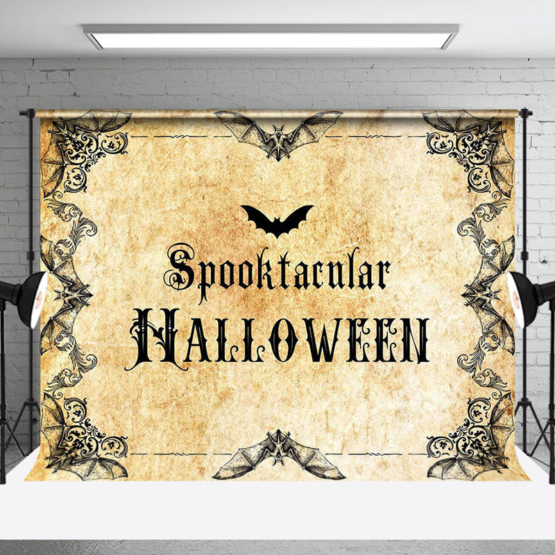 Aperturee - Aperturee Vintage Gothic Bats Spooktacular Halloween Backdrop