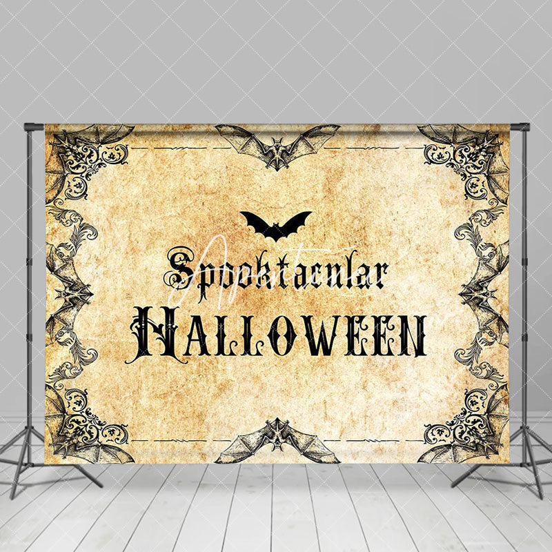 Aperturee - Aperturee Vintage Gothic Bats Spooktacular Halloween Backdrop