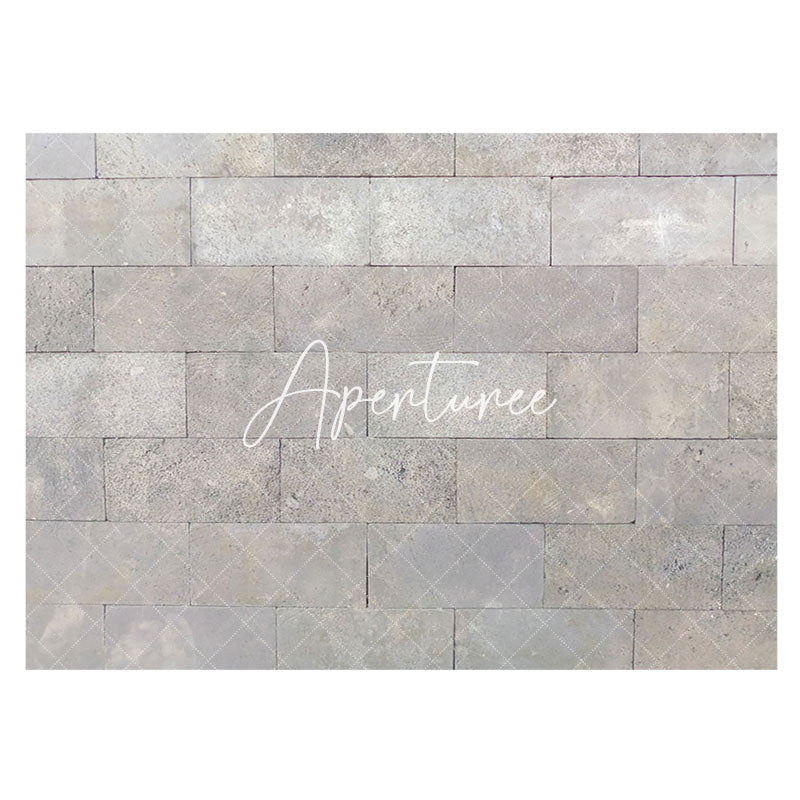 Aperturee - Aperturee Vintage Grey Paving Stones Pattern Rubber Floor Mat