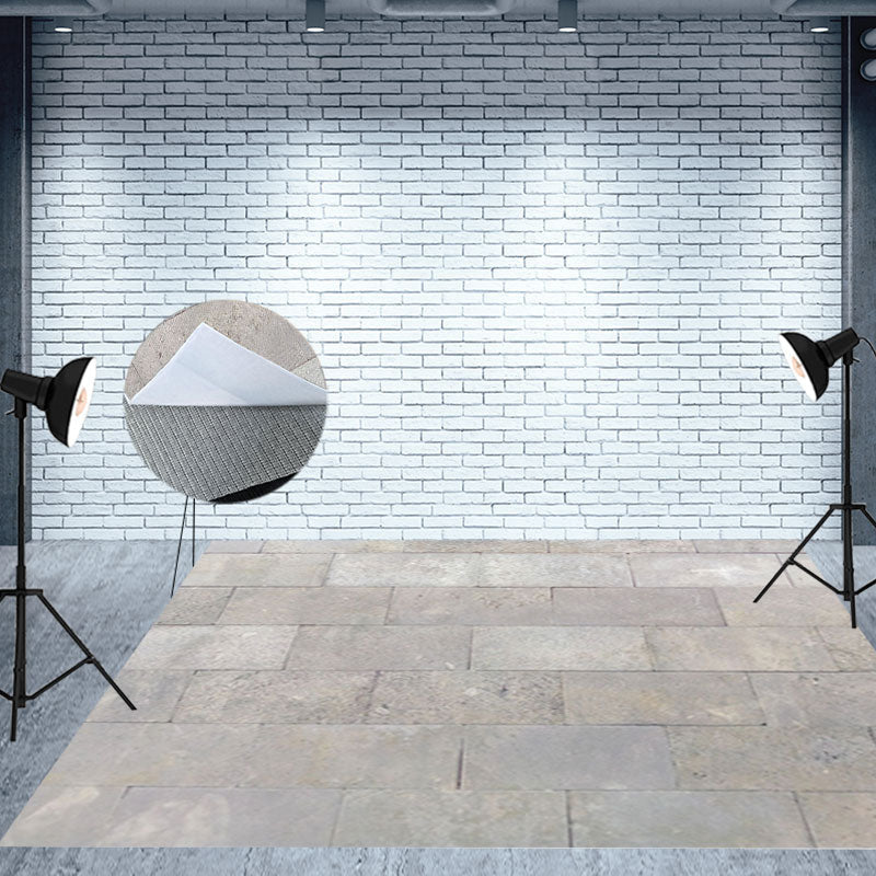 Aperturee - Aperturee Vintage Grey Stones Pattern Fabric Floor Backdrop