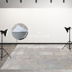 Aperturee - Aperturee Vintage Grey Stones Pattern Fabric Floor Backdrop