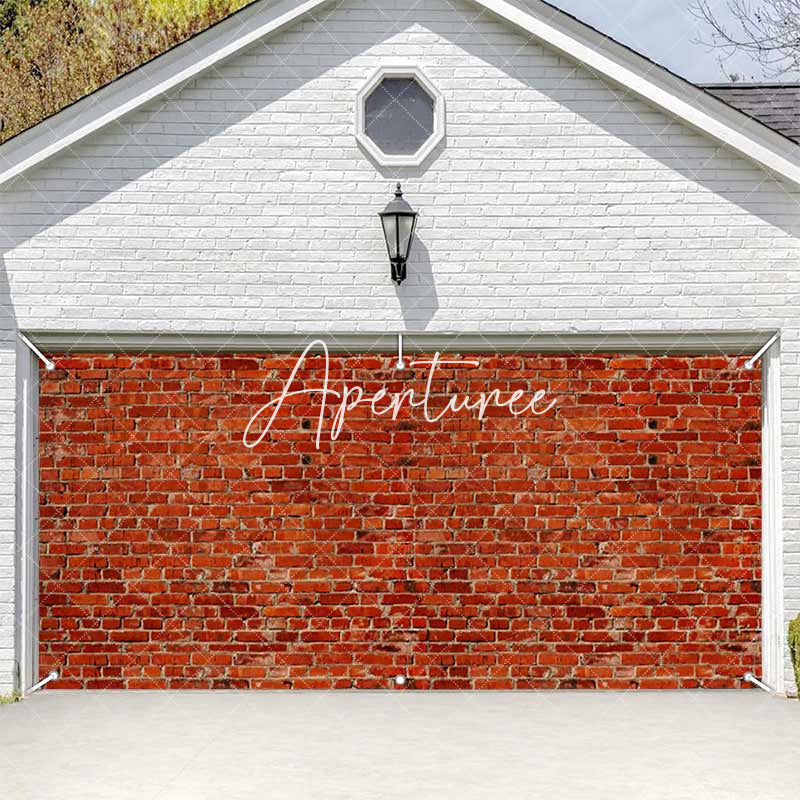 Aperturee - Aperturee Vintage Red Brick Wall Texture Garage Door Banner