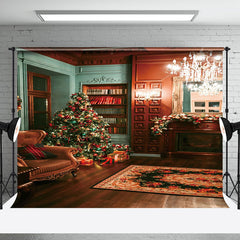 Aperturee - Aperturee Vintage Red Green Room Festive Christmas Backdrop