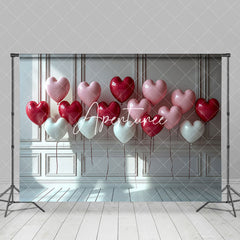 Aperturee - Aperturee Vintage White Wall Romantic Balloons Photo Backdrop