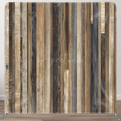 Aperturee - Aperturee Vintage Wooden Stripe Photo Square Tension Backdrop