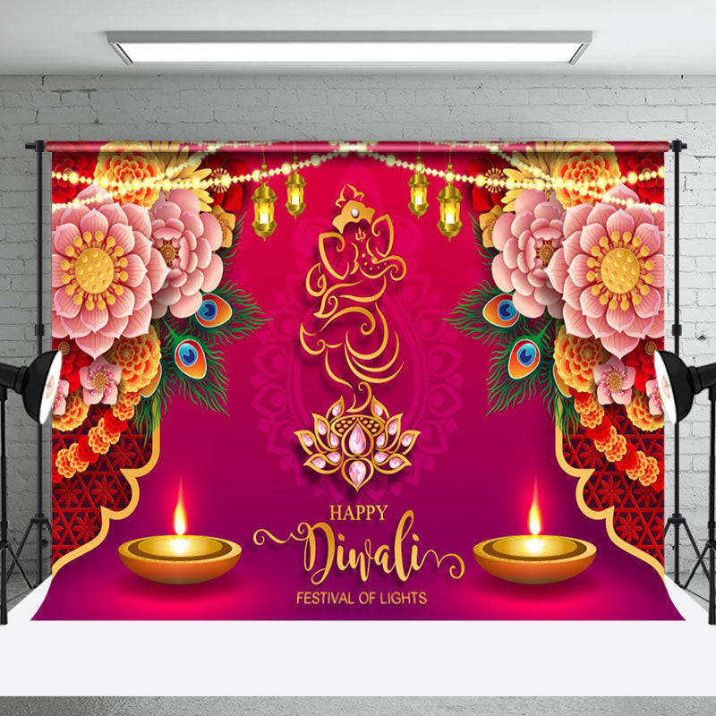 Aperturee - Aperturee Warm Candlelit Lantern Floral India Diwali Backdrop