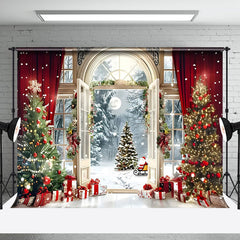 Aperturee - Aperturee Warm Christmas Cottage In The Forest Photo Backdrop