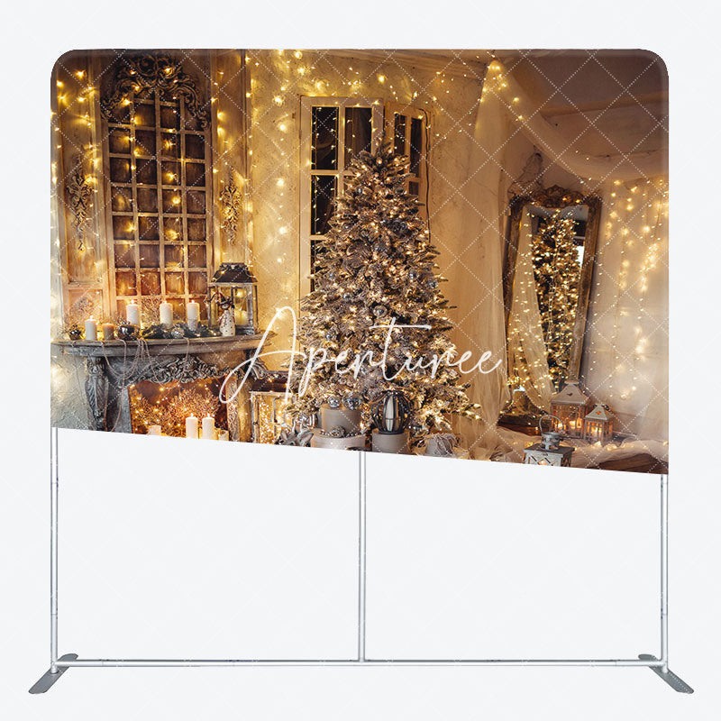 Aperturee - Aperturee Warm Christmas Tree Light Tension Fabric Backdrop