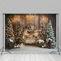 Aperturee - Aperturee Warm Glow Lights Christmas Country Lane Backdrop