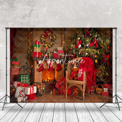 Aperturee - Aperturee Warm Indoor Room Fireplace Festive Christmas Backdrop