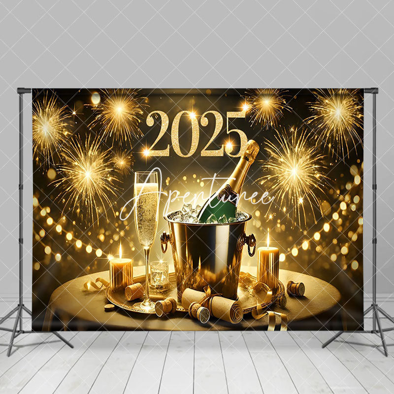 Aperturee - Aperturee Warm Light Beer 2025 New Year Home Party Backdrop