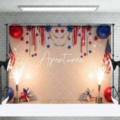 Aperturee - Aperturee Warm Light Rwb Independence Day Cake Smash Backdrop